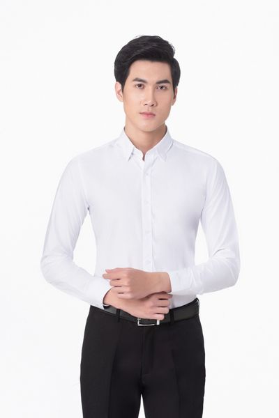  Áo Sơ Mi Dài Tay Màu Trắng Trơn Adam Store - SMT 