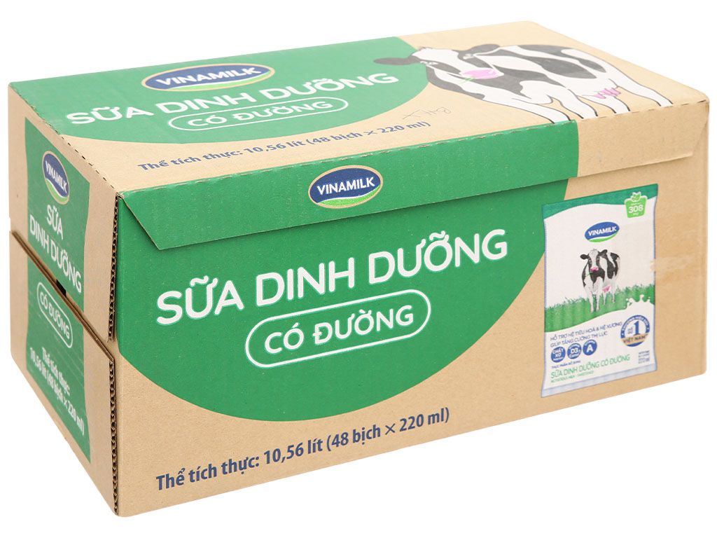  Thùng 48 bịch sữa dinh dưỡng có đường Vinamilk A&D3 220ml 