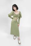  Áo croptop tay bồng nhún ngực. 